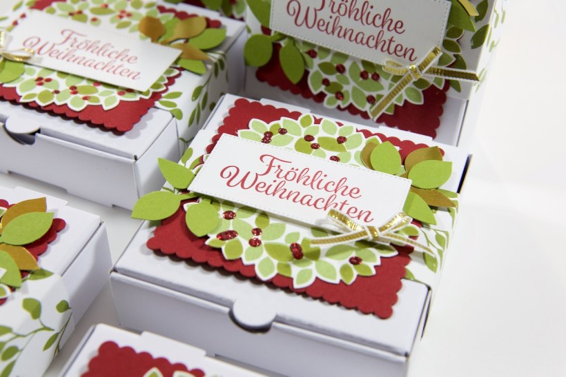Pizzaboxen mit Willkommen, Weihnacht! von Stampin Up