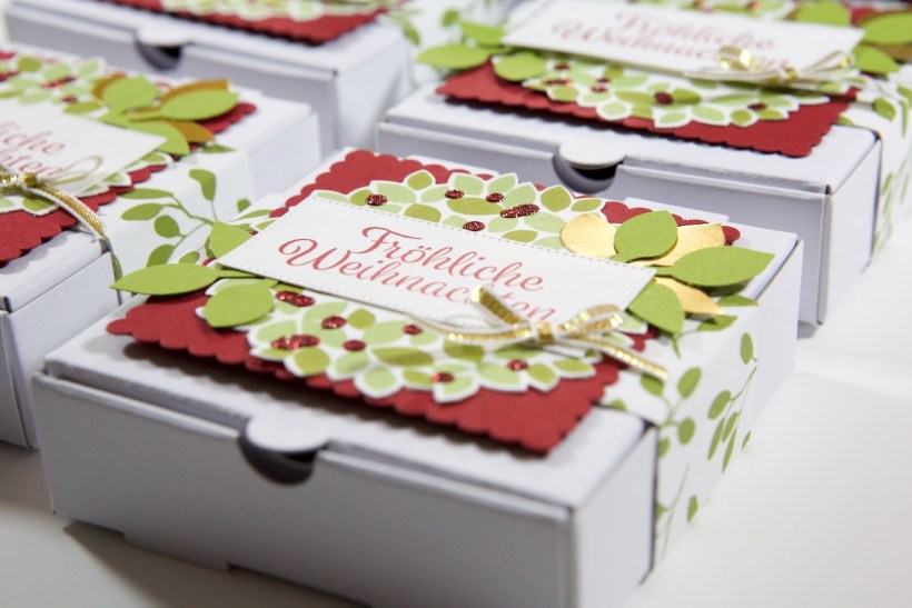 Pizzaboxen mit Willkommen, Weihnacht! von Stampin Up