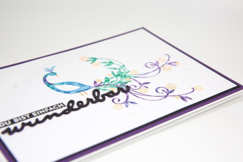 Pfauengruß-Karte mit Stampin' Up!