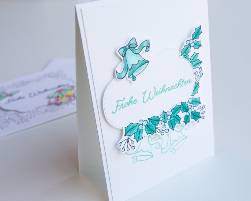 Weihnachtskarte mit Farbenspiel der Jahreszeiten von Stampin' Up!