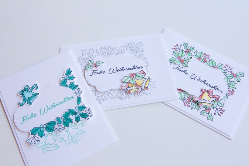 Weihnachtskarte mit Farbenspiel der Jahreszeiten von Stampin' Up!