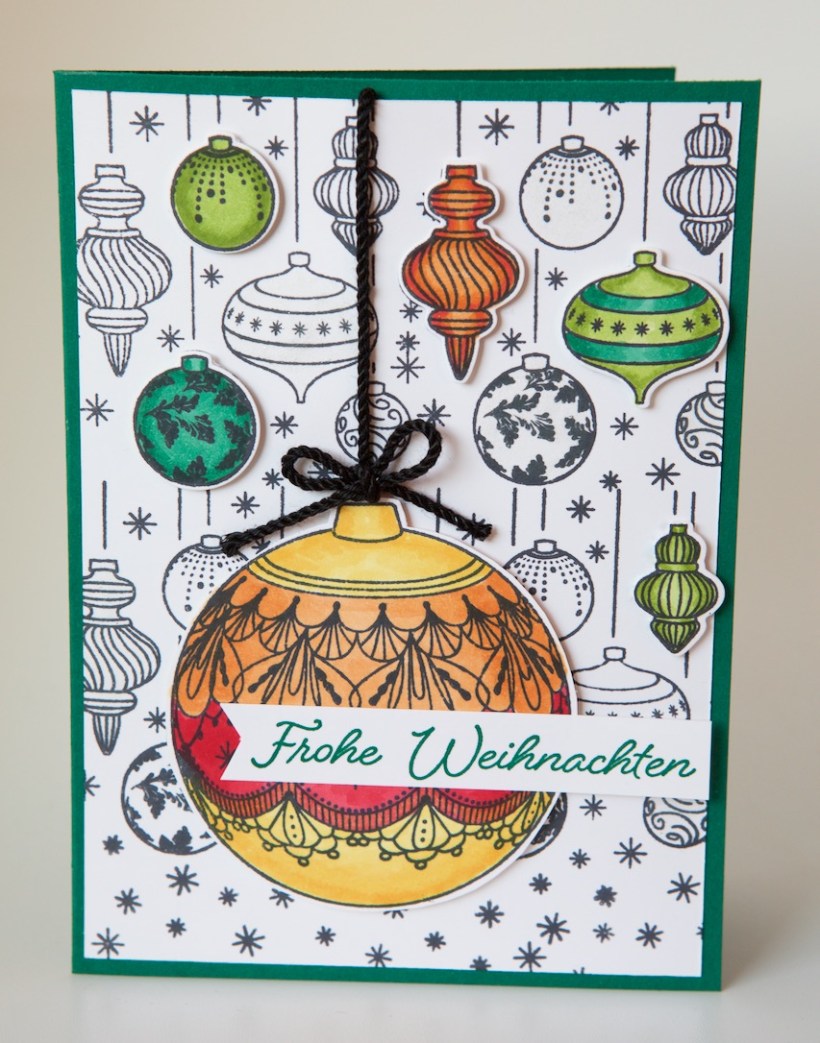 Karte mit Weihnachtskugeln von Stampin' Up!
