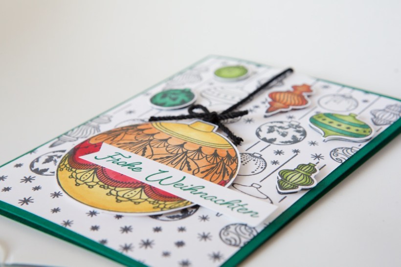 Karte mit Weihnachtskugeln von Stampin' Up!