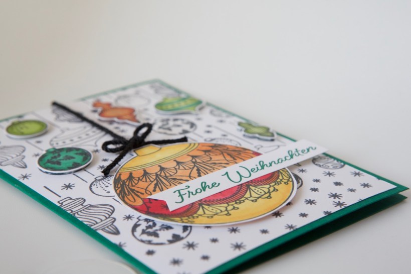 Karte mit Weihnachtskugeln von Stampin' Up!