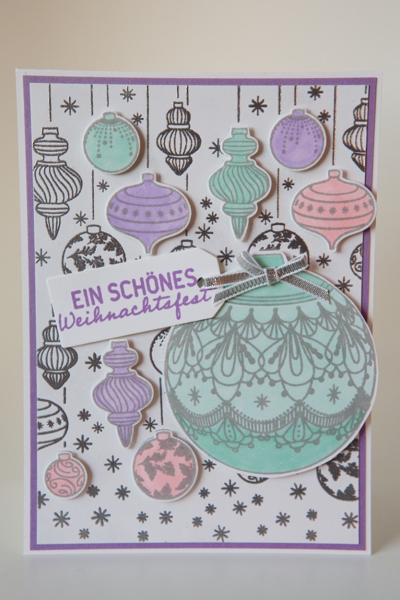 Karte mit Weihnachtskugeln von Stampin' Up!