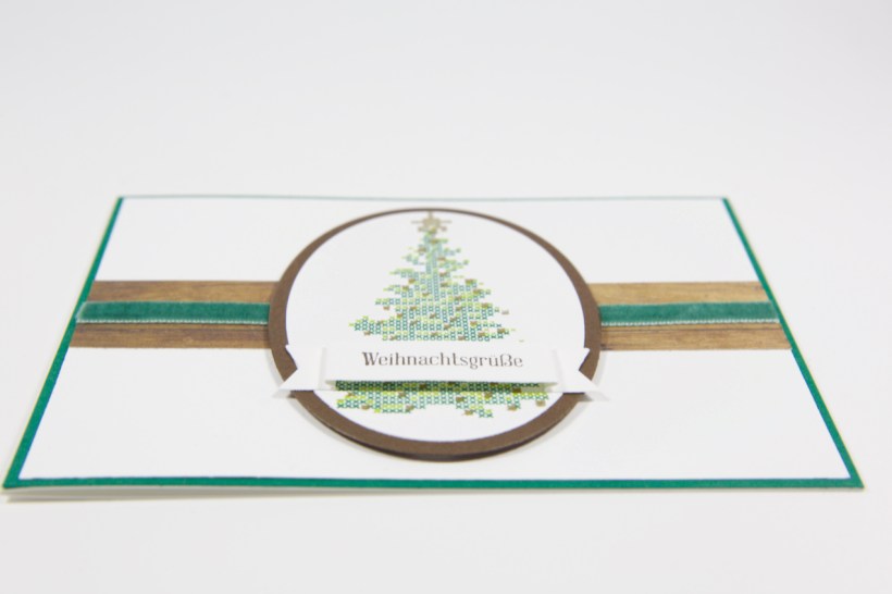 Weihnachtskarte mit besticktem Weihnachtsbaum mit Stampin' Up!