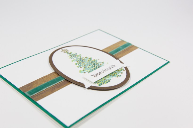 Weihnachtskarte mit besticktem Weihnachtsbaum mit Stampin' Up!