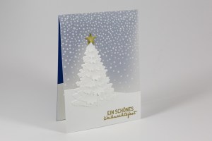 Pergamentkarte mit Tannenbaum mit Stampin' Up!