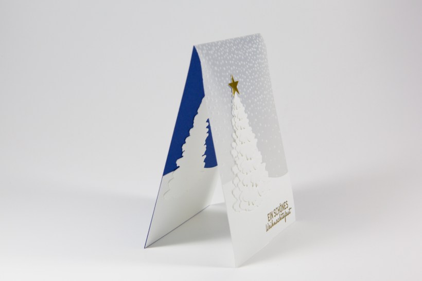 Pergamentkarte mit Tannenbaum mit Stampin' Up!