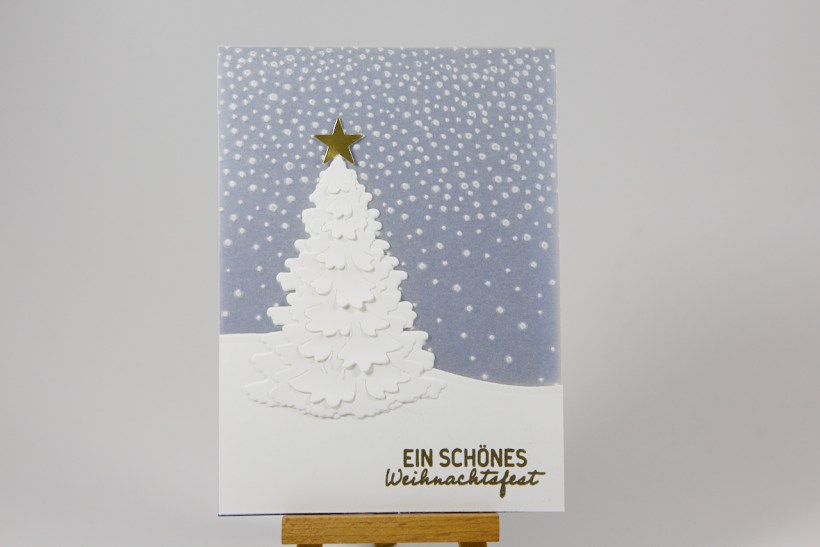 Pergamentkarte mit Tannenbaum mit Stampin' Up!