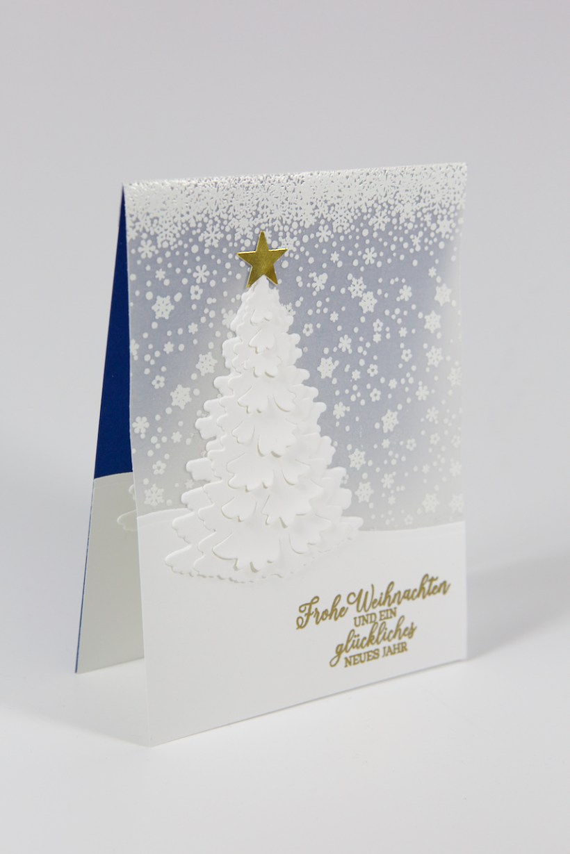 Pergamentkarte mit Tannenbaum mit Stampin' Up!