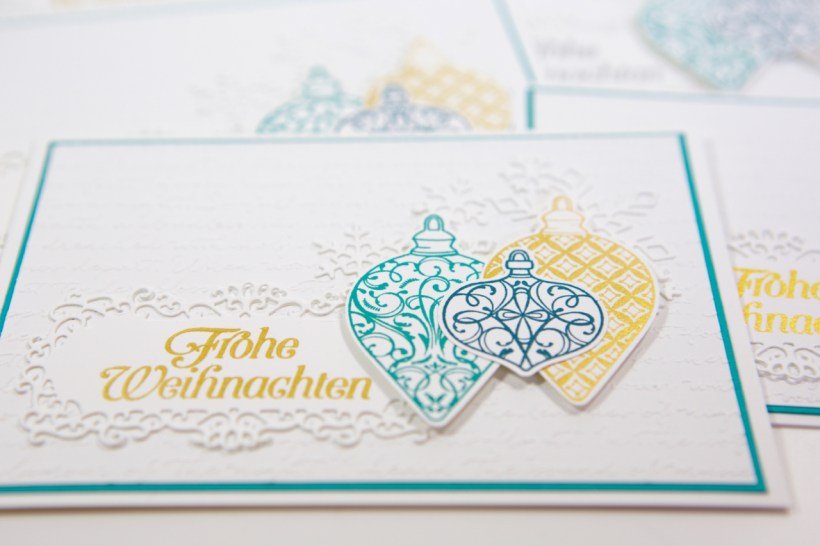 Weihnachtskarten mit Weihnachtskugeln von Stampin' Up!