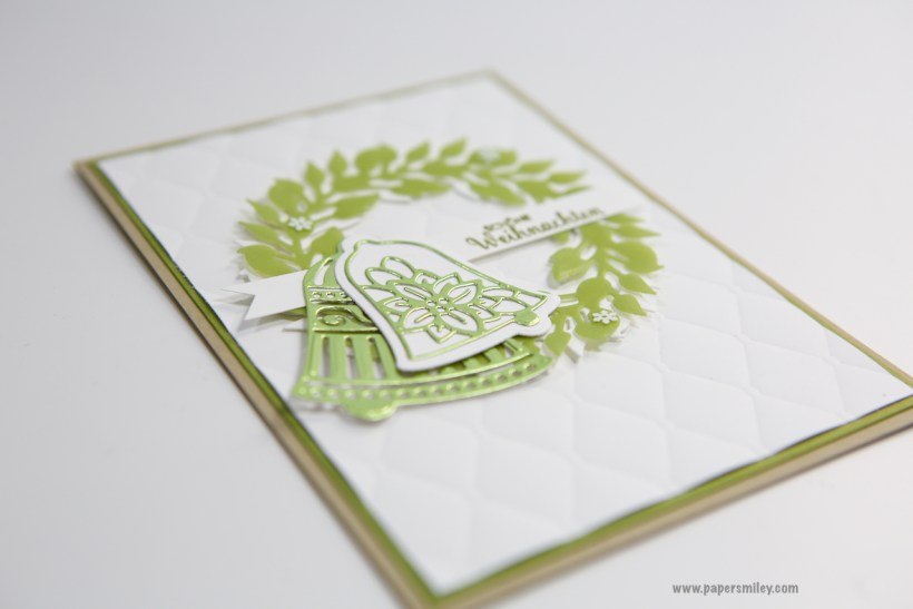 Weihnachtskarte mit Kranz und Glocken von Stampin' Up!