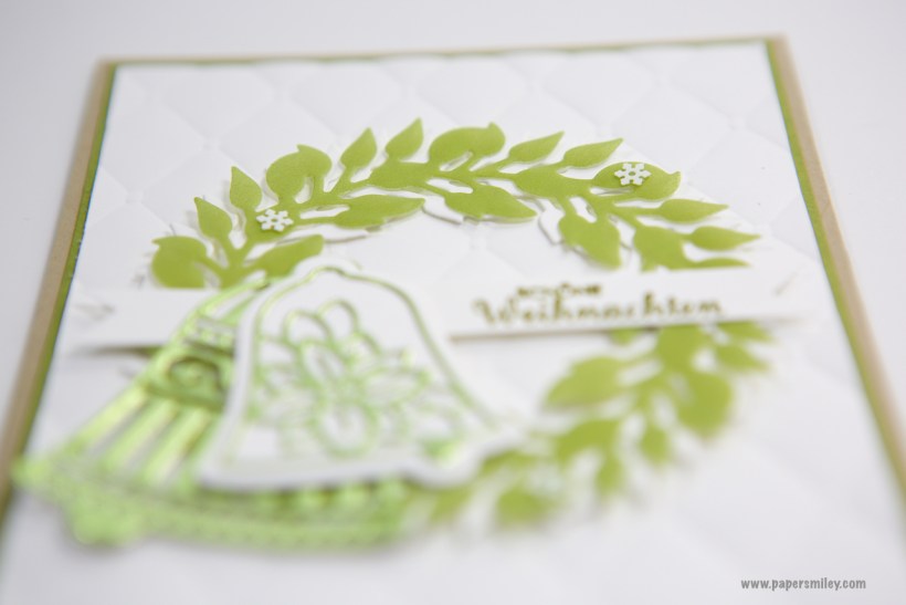 Weihnachtskarte mit Kranz und Glocken von Stampin' Up!