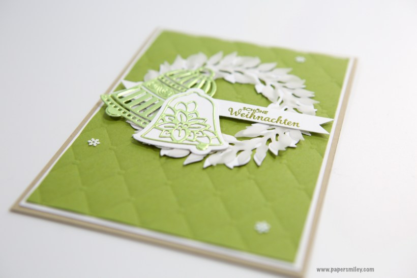 Weihnachtskarte mit Kranz und Glocken von Stampin' Up!