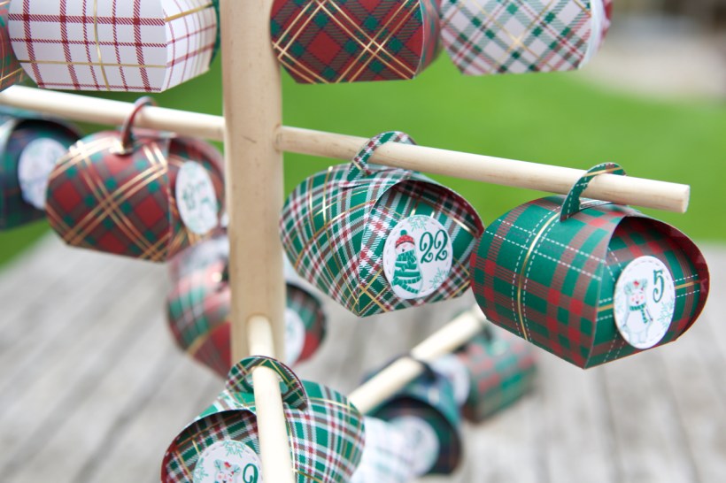 Adventskalender-Baum mit Mini-Zierschachteln von Stampin' Up!