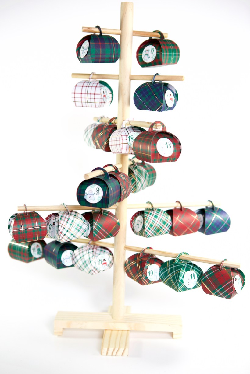 Adventskalender-Baum mit Mini-Zierschachteln von Stampin' Up!